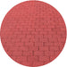 Square Patterned Red Rug, pat2196rd