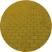 Square Patterned Yellow Rug, pat2196yw