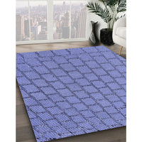 Patterned Sky Blue Rug, pat2197blu