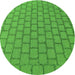 Square Patterned Neon Green Rug, pat2197grn