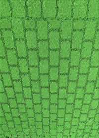 Machine Washable Transitional Neon Green Rug, wshpat2197grn