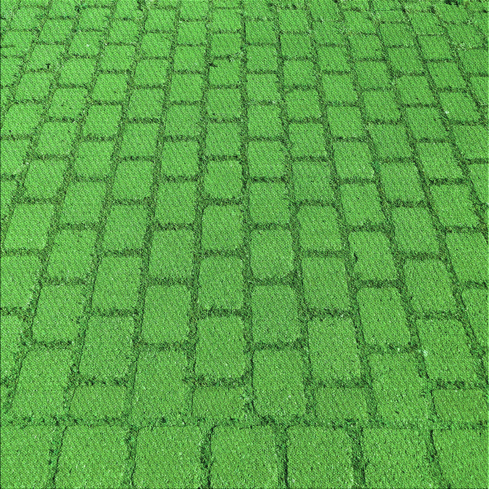 Round Machine Washable Transitional Neon Green Rug, wshpat2197grn