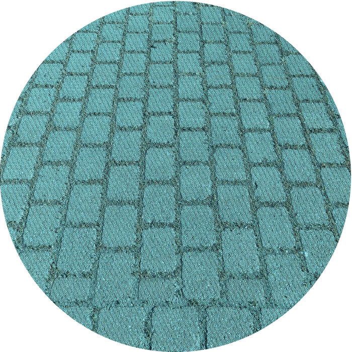 Square Patterned Turquoise Green Rug, pat2197lblu