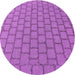 Square Patterned Purple Rug, pat2197pur