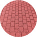 Square Patterned Red Rug, pat2197rd