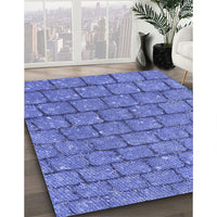 Patterned Sky Blue Rug, pat2198blu