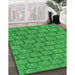 Machine Washable Transitional Neon Green Rug in a Family Room, wshpat2198grn