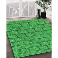 Patterned Neon Green Rug, pat2198grn