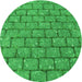 Square Patterned Neon Green Rug, pat2198grn