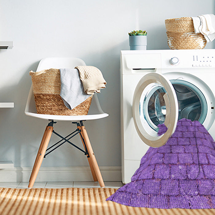Machine Washable Transitional Purple Rug in a Washing Machine, wshpat2198pur