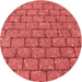 Square Patterned Red Rug, pat2198rd