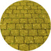 Square Patterned Dark Yellow Green Rug, pat2198yw