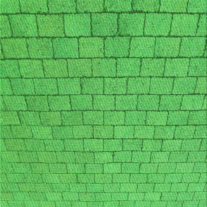 Machine Washable Transitional Neon Green Rug, wshpat2199grn