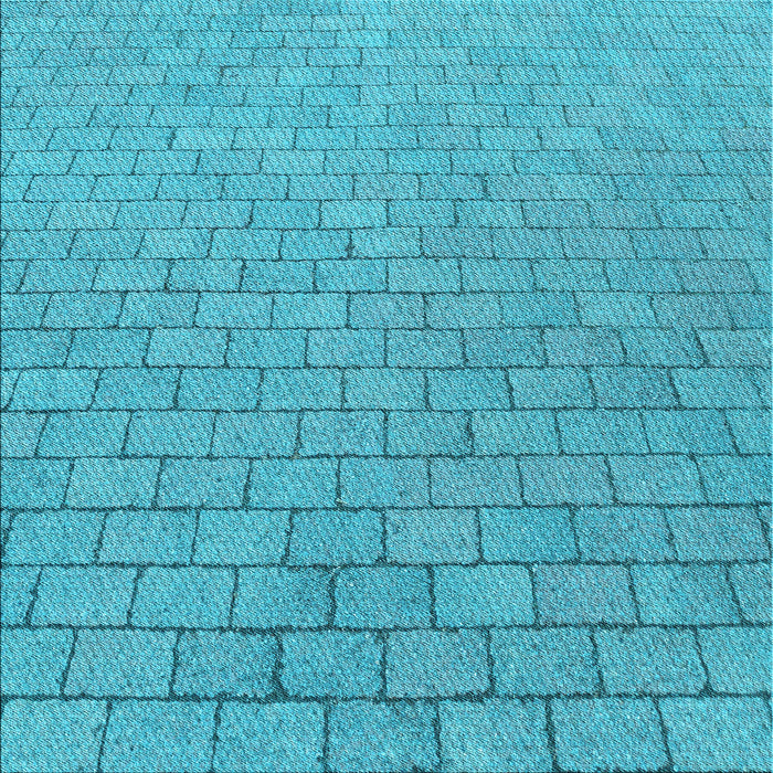 Round Patterned Dark Turquoise Green Rug, pat2199lblu