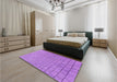 Patterned Violet Purple Rug in a Bedroom, pat2199pur