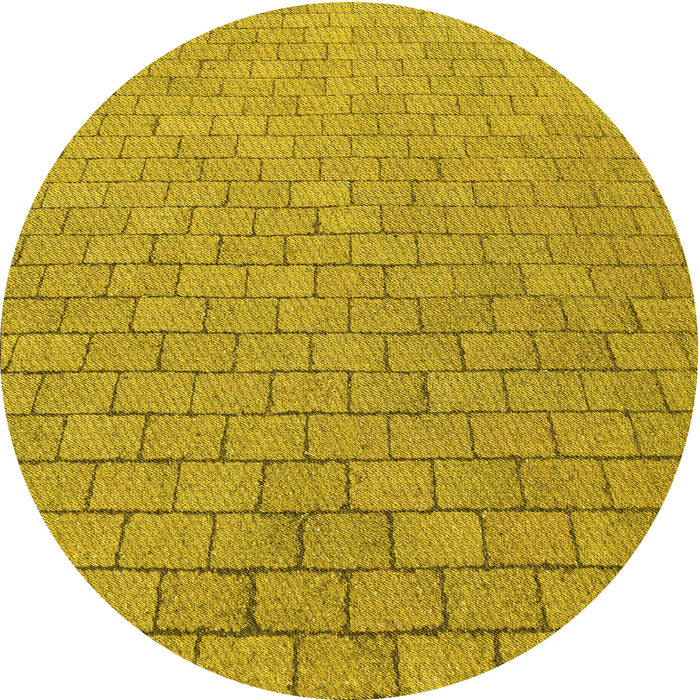 Square Patterned Dark Golden Brown Rug, pat2199yw