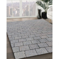 Patterned Silver Gray Novelty Rug, pat2199