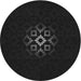 Sideview of Patterned Black Novelty Rug, pat219