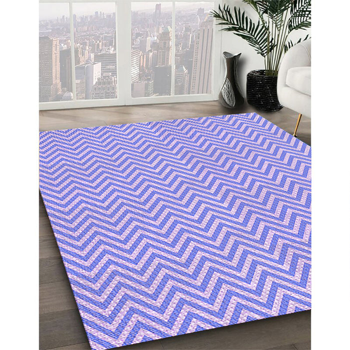 Machine Washable Transitional Light Slate Blue Rug in a Family Room, wshpat22pur