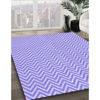 Patterned Light Slate Blue Rug, pat22pur