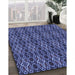 Patterned Blue Rug in Family Room, pat220blu