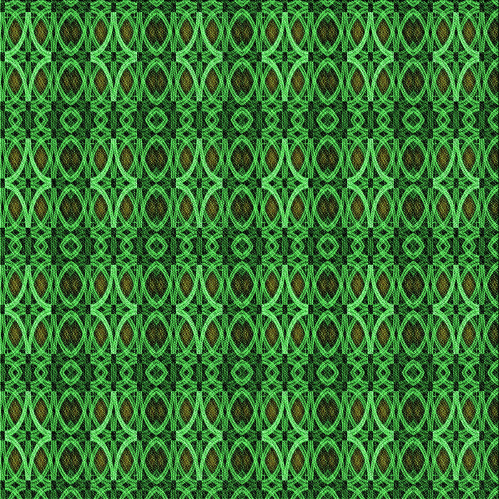 Round Patterned Deep Emerald Green Rug, pat220grn