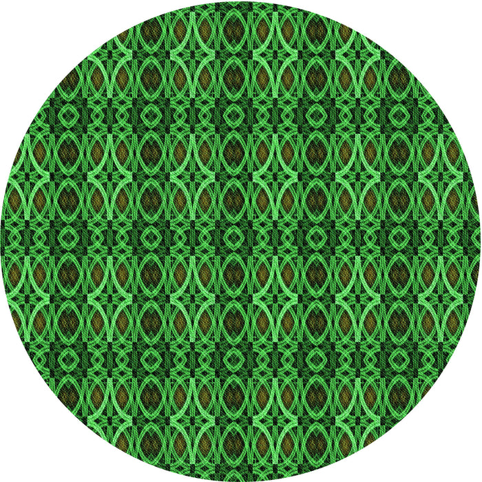 Square Patterned Deep Emerald Green Rug, pat220grn