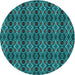 Square Patterned Dark Turquoise Green Rug, pat220lblu