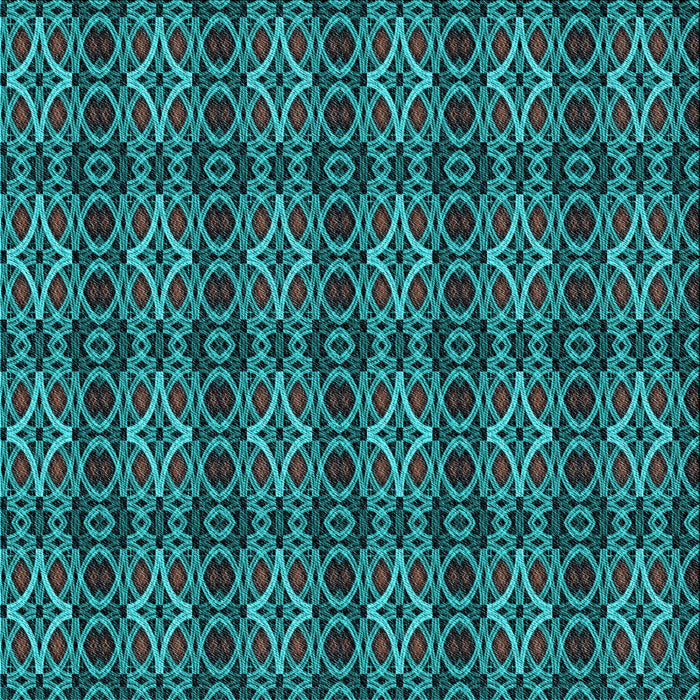 Round Machine Washable Transitional Dark Turquoise Green Rug, wshpat220lblu