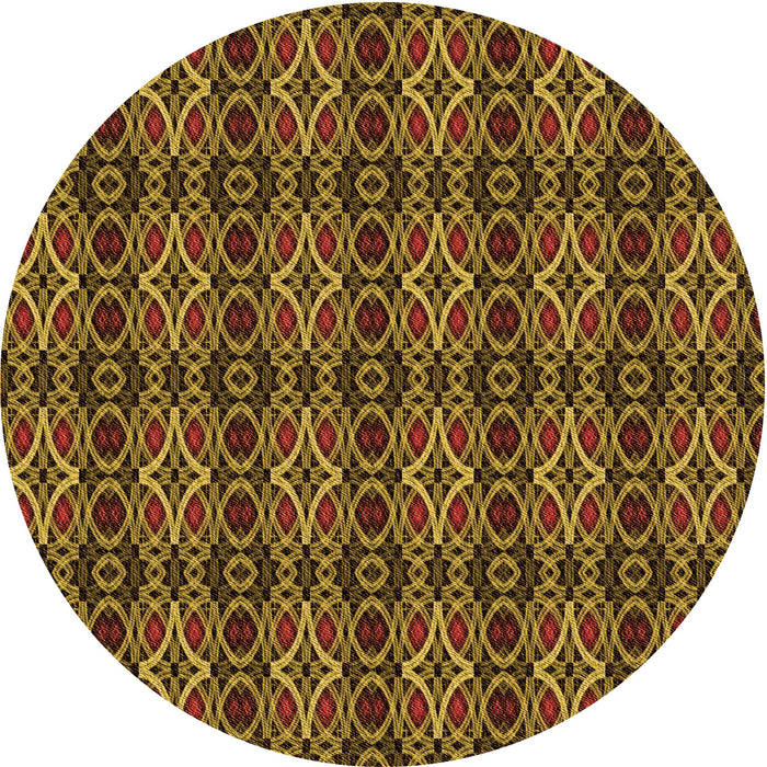 Square Patterned Caramel Brown Rug, pat220org