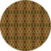 Square Patterned Caramel Brown Rug, pat220org