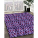 Patterned Purple Rug in Family Room, pat220pur