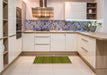 Patterned Pistachio Green Rug in a Kitchen, pat220yw