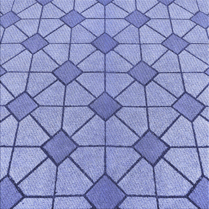 Round Patterned Jeans Blue Rug, pat2200blu