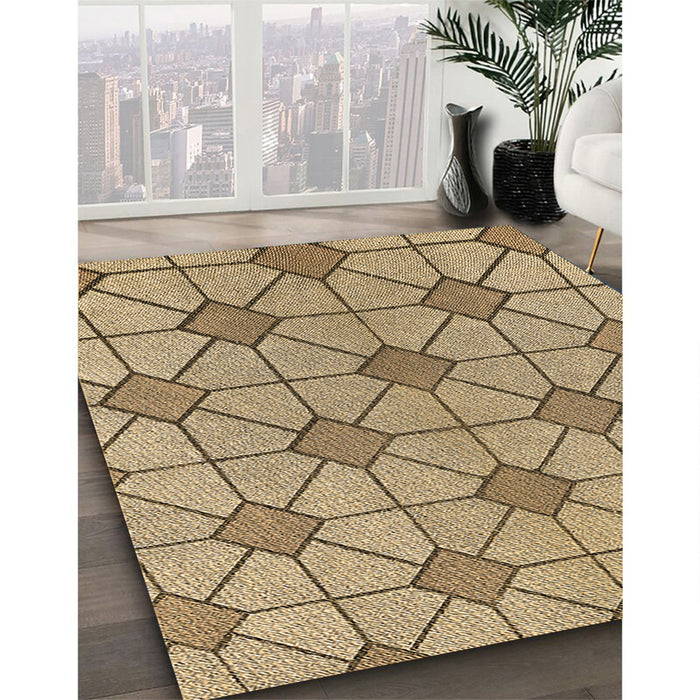 Patterned Light Brown Rug in Family Room, pat2200brn