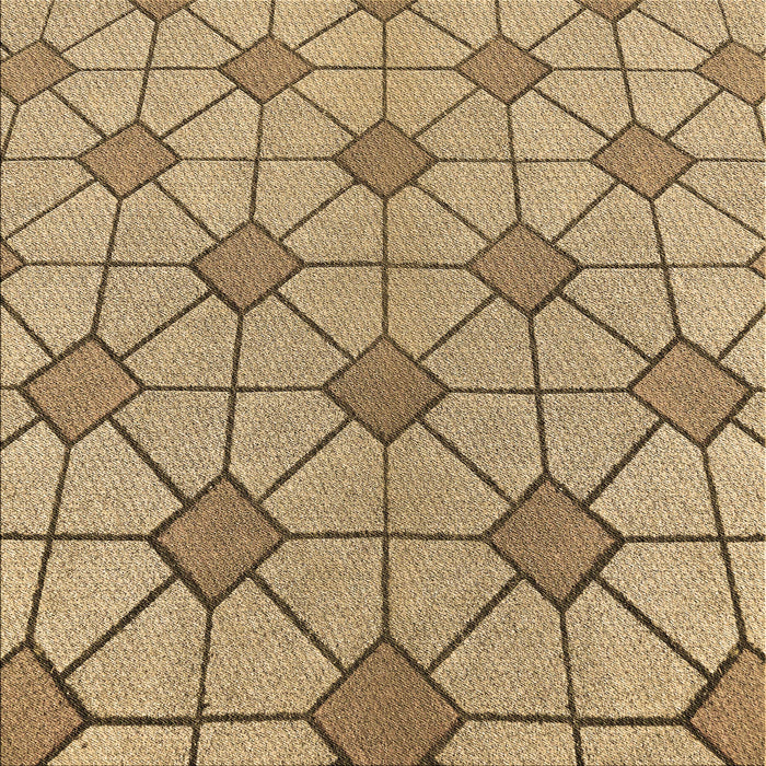 Round Patterned Light Brown Rug, pat2200brn