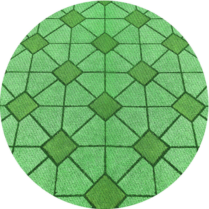 Square Patterned Green Rug, pat2200grn