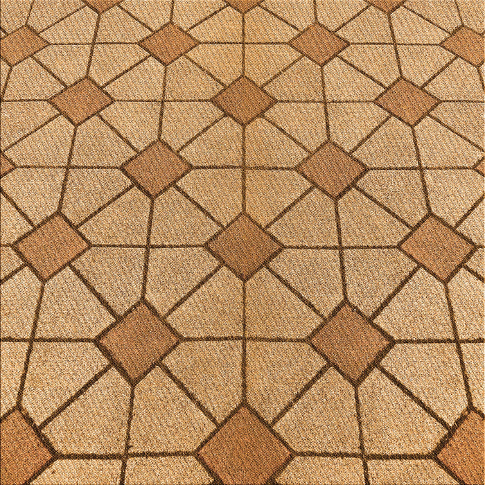 Round Patterned Orange Rug, pat2200org