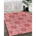 Machine Washable Transitional Light Coral Pink Rug in a Family Room, wshpat2200rd