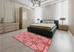 Round Machine Washable Transitional Light Coral Pink Rug in a Office, wshpat2200rd