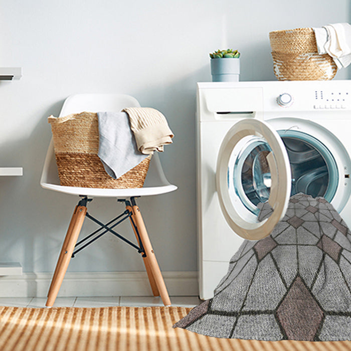 Machine Washable Transitional Gray Rug in a Washing Machine, wshpat2200