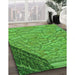 Machine Washable Transitional Green Rug in a Family Room, wshpat2201grn