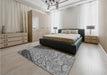 Patterned Gray Rug in a Bedroom, pat2201gry