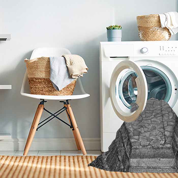 Machine Washable Transitional Grey Gray Rug in a Washing Machine, wshpat2201gry
