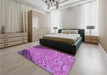 Patterned Purple Rug in a Bedroom, pat2201pur