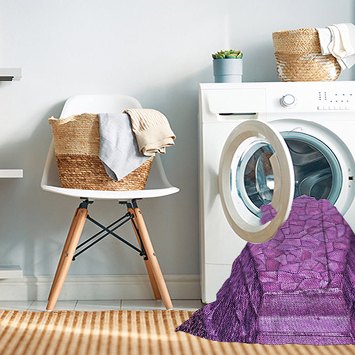 Machine Washable Transitional Purple Rug in a Washing Machine, wshpat2201pur
