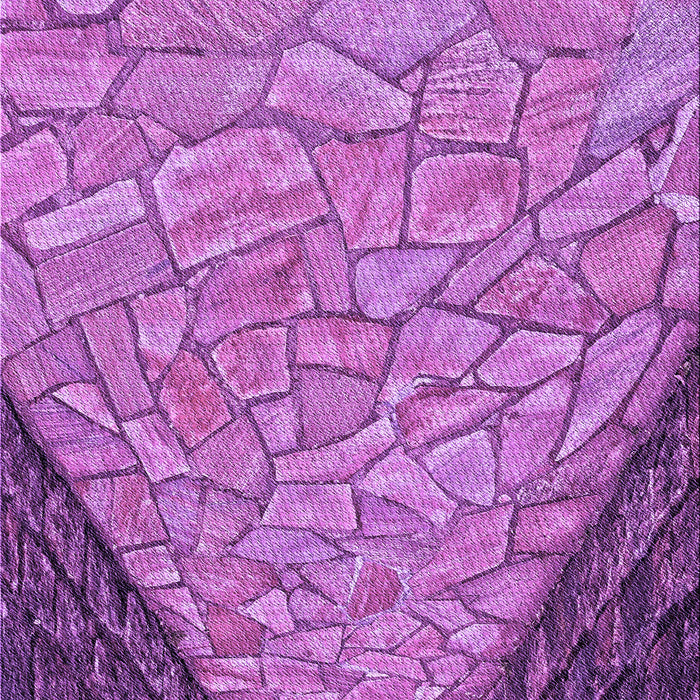 Machine Washable Transitional Purple Rug, wshpat2201pur