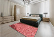Patterned Red Rug in a Bedroom, pat2201rd