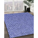 Machine Washable Transitional Sky Blue Rug in a Family Room, wshpat2202blu