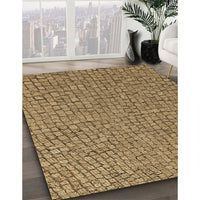 Patterned Saddle Brown Rug, pat2202brn